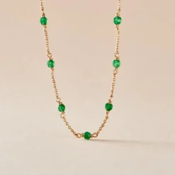 Collier Calliope Plaqué Or Doré Agate