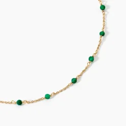 Collier Calliope Plaqué Or Doré Agate