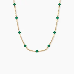 Collier Calliope Plaqué Or Doré Agate