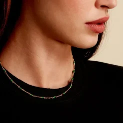 Collier Calliope Plaqué Or Doré Agate