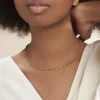 Collier Carlo Or Bicolore Maille Marine Ronde