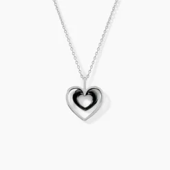 Collier Ceramik Design Argent Blanc Céramique Et Oxyde De Zirconium