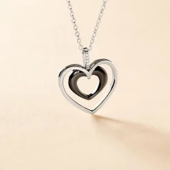Collier Ceramik Design Argent Blanc Céramique Et Oxyde De Zirconium
