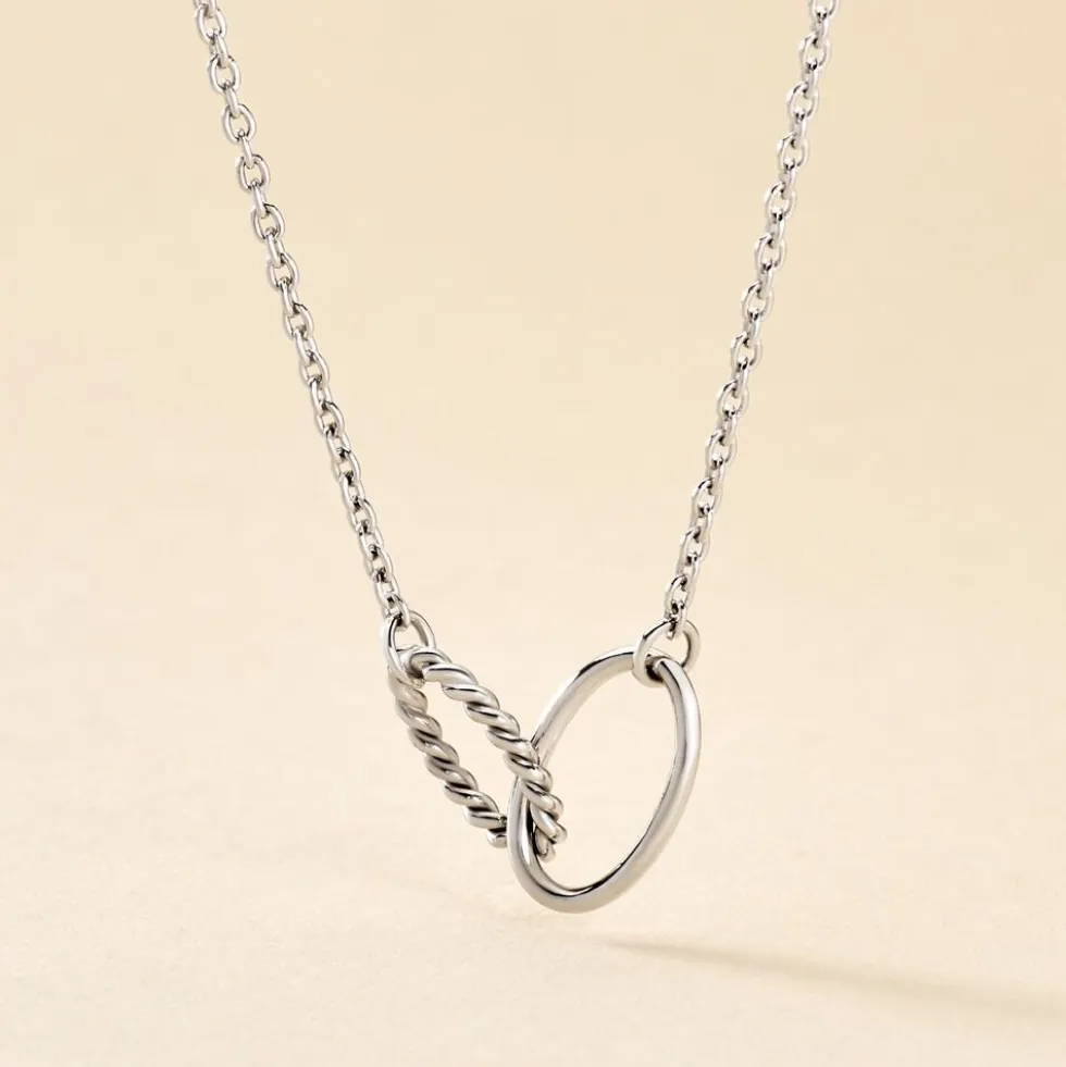 Collier Cherise Argent Blanc