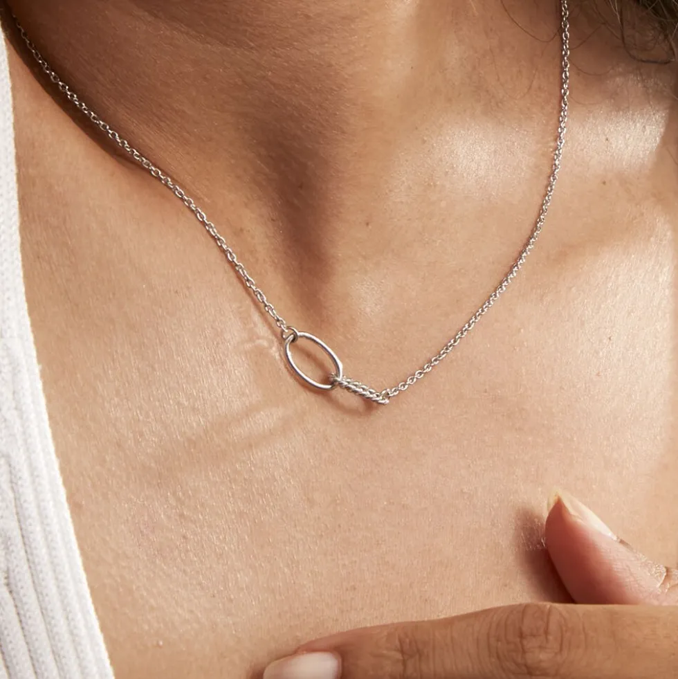 Collier Cherise Argent Blanc