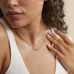 Collier Cherise Argent Blanc