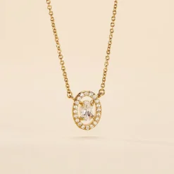 Collier Classical Plaqué Or Jaune Oxyde De Zirconium