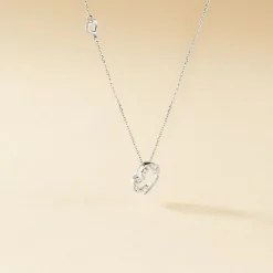 Collier Coeur Ktl Or Blanc Diamant