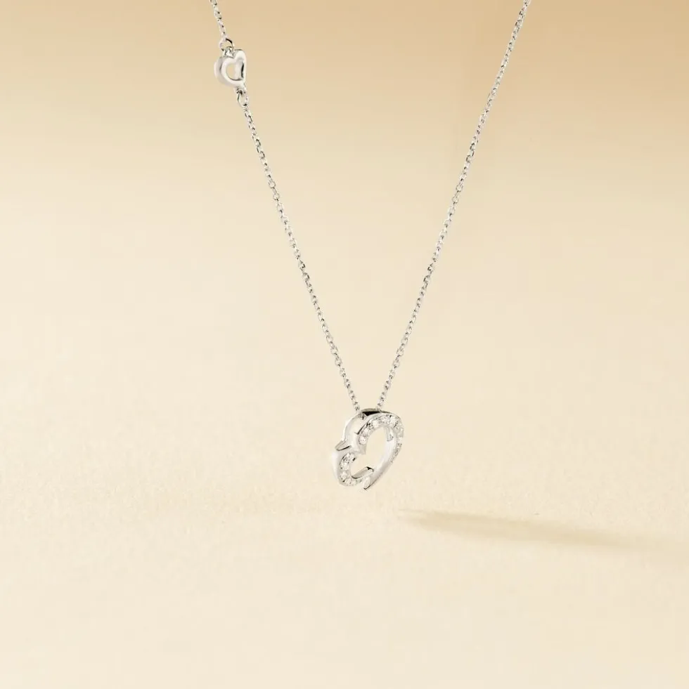 Collier Coeur Ktl Or Blanc Diamant