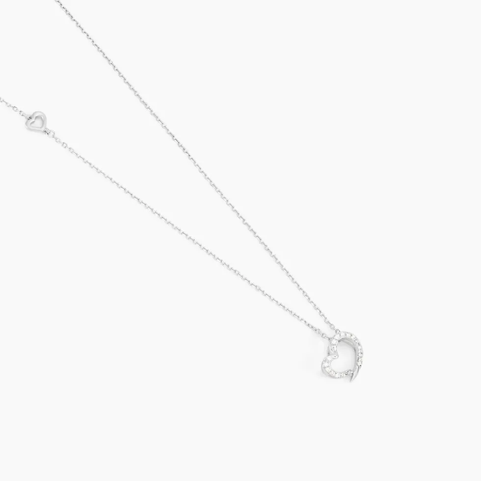 Collier Coeur Ktl Or Blanc Diamant