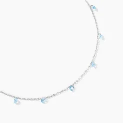 Collier Collie Argent Blanc Oxyde De Zirconium