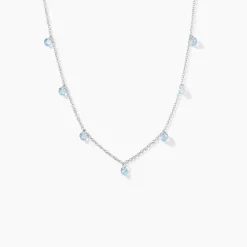 Collier Collie Argent Blanc Oxyde De Zirconium