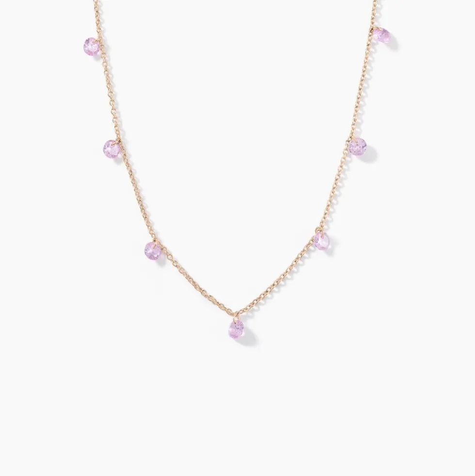 Collier Collie Argent Rose Oxyde De Zirconium