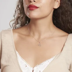Collier Colombe Argent Blanc