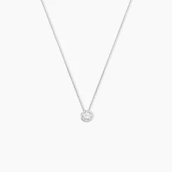 Collier Columbine Or Blanc Oxyde De Zirconium Blanc