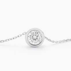 Collier Columbine Or Blanc Oxyde De Zirconium Blanc