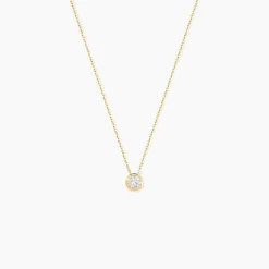 Collier Columbine Or Jaune Oxyde De Zirconium Blanc