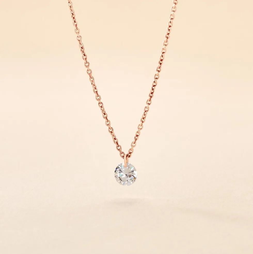 Collier Constantin Argent Rose Oxyde De Zirconium