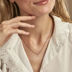 Collier Constantin Argent Rose Oxyde De Zirconium