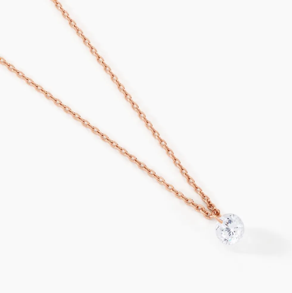 Collier Constantin Argent Rose Oxyde De Zirconium