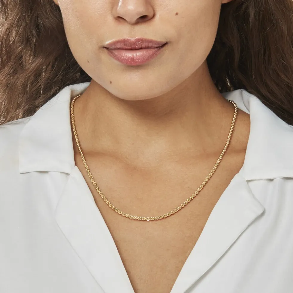 Collier Cordelia Maille Corde Or Jaune
