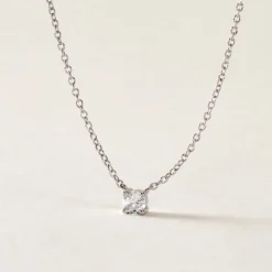 Collier Court Argent Blanc Lylwenn Oxyde De Zirconium