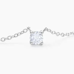 Collier Court Argent Blanc Lylwenn Oxyde De Zirconium