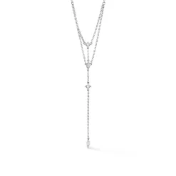 Collier Cravate Argent Blanc Syrielle Oxyde De Zirconium