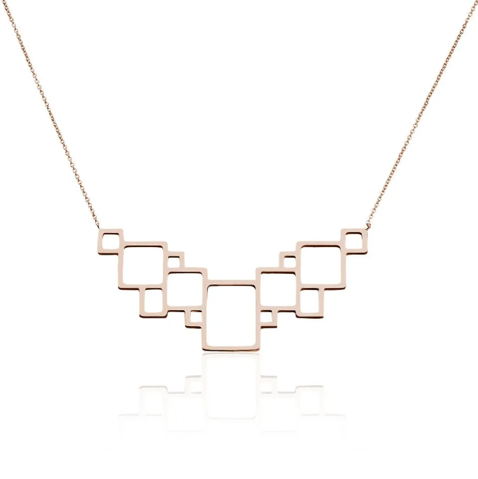 Collier Crispine Acier Rose