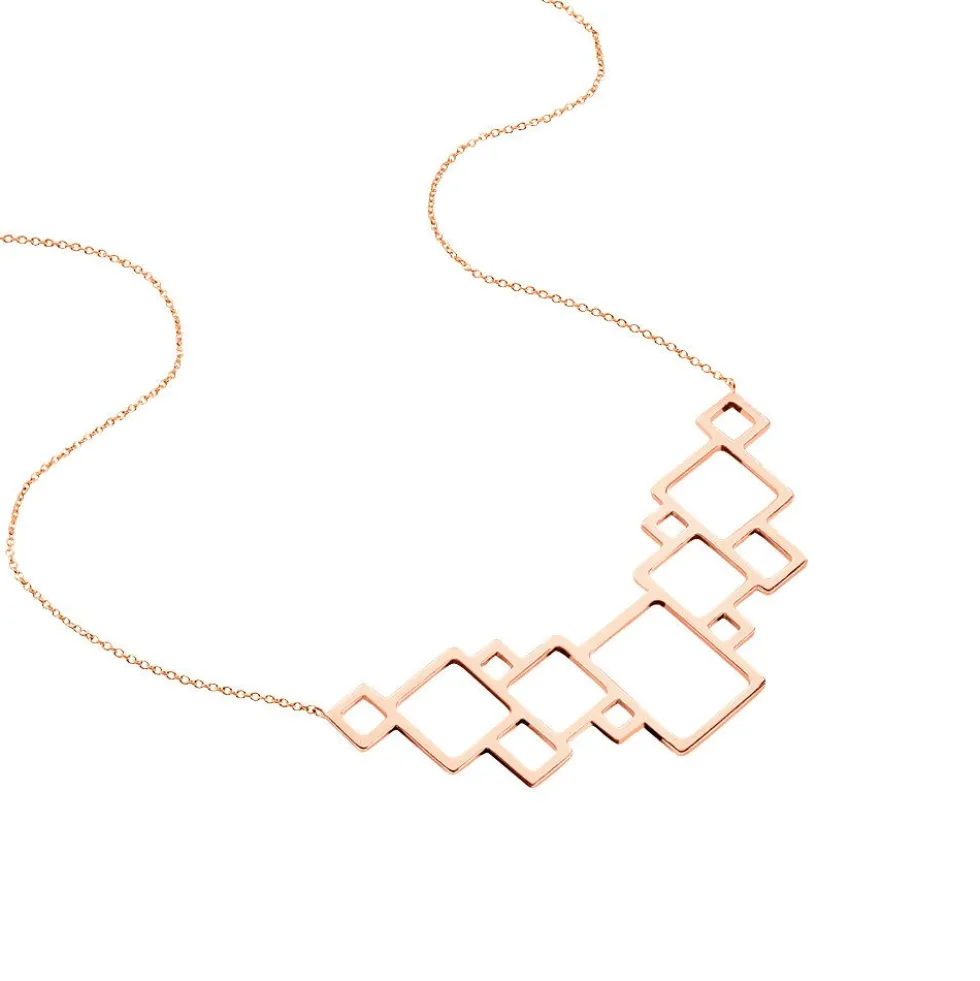 Collier Crispine Acier Rose
