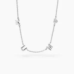 Collier Cœur D'amour Argent Blanc