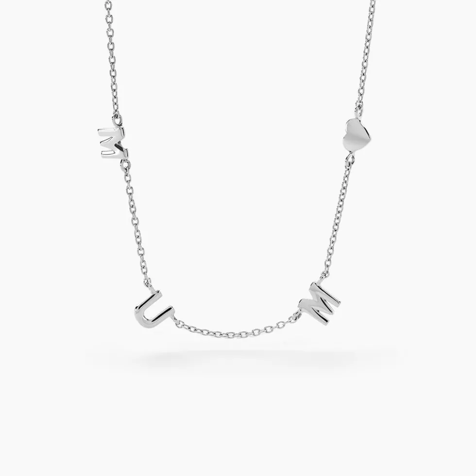 Collier Cœur D'amour Argent Blanc