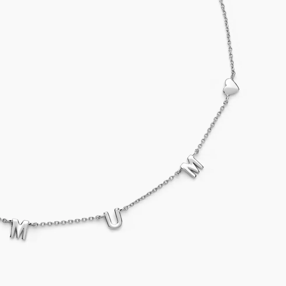 Collier Cœur D'amour Argent Blanc