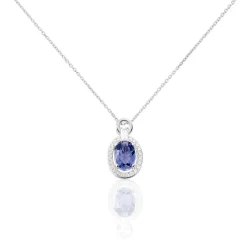 Collier Dally Or Blanc Oxyde De Zirconium Iolite