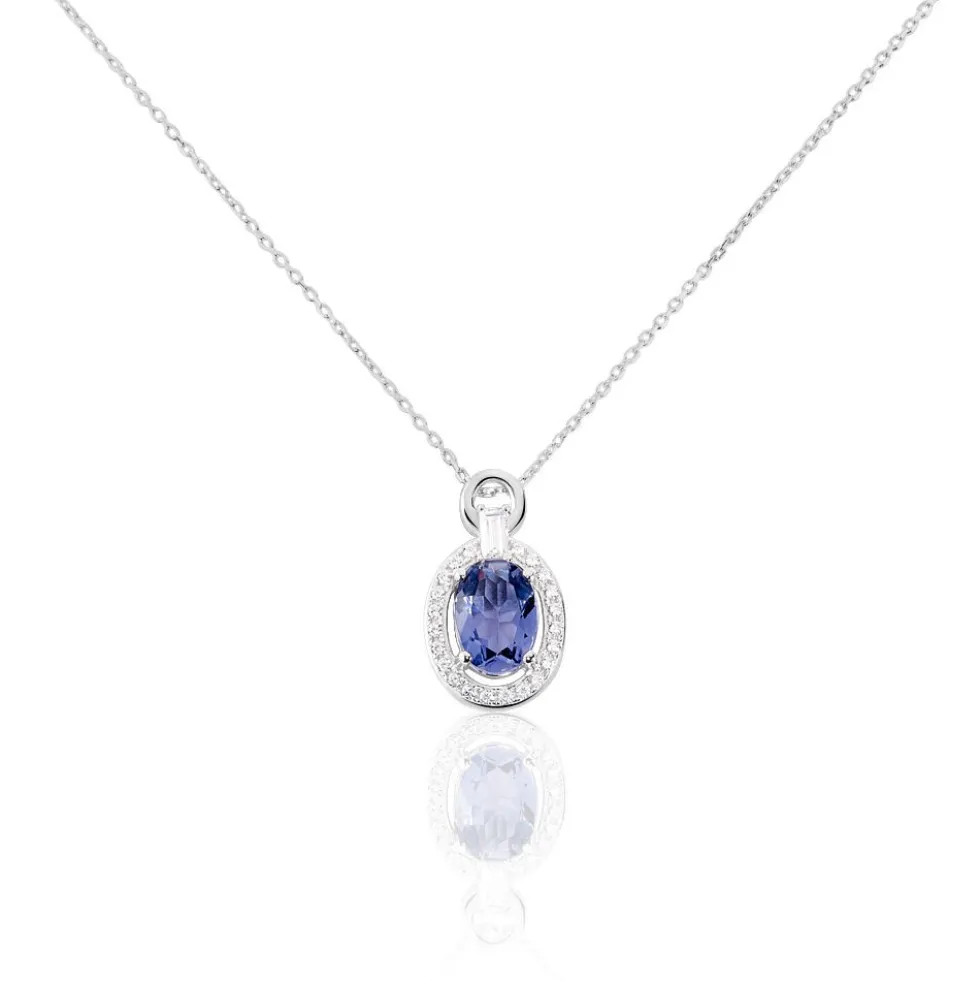 Collier Dally Or Blanc Oxyde De Zirconium Iolite