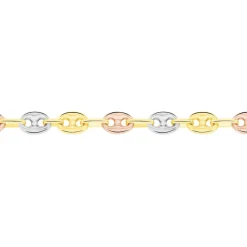 Collier Dami Maille Grain De Cafe Or Tricolore