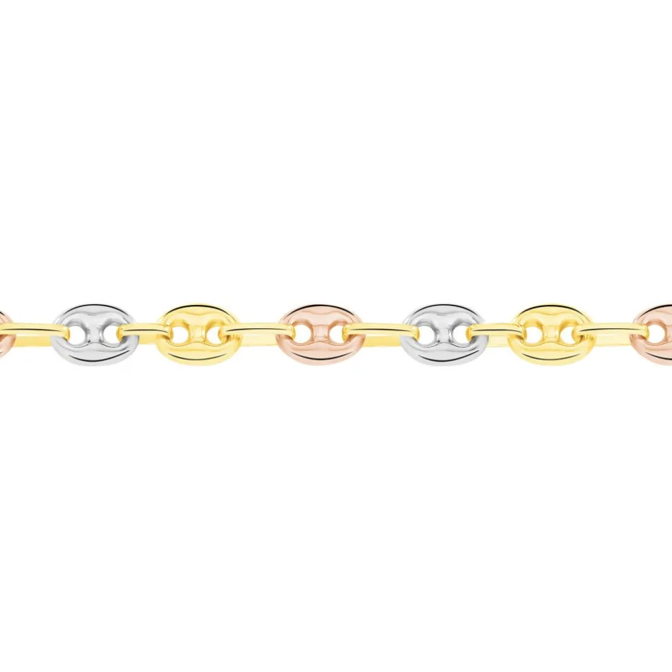 Collier Dami Maille Grain De Cafe Or Tricolore