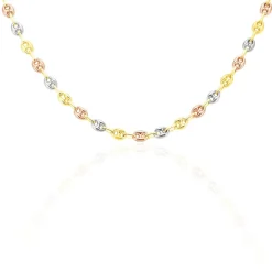 Collier Dami Maille Grain De Cafe Or Tricolore