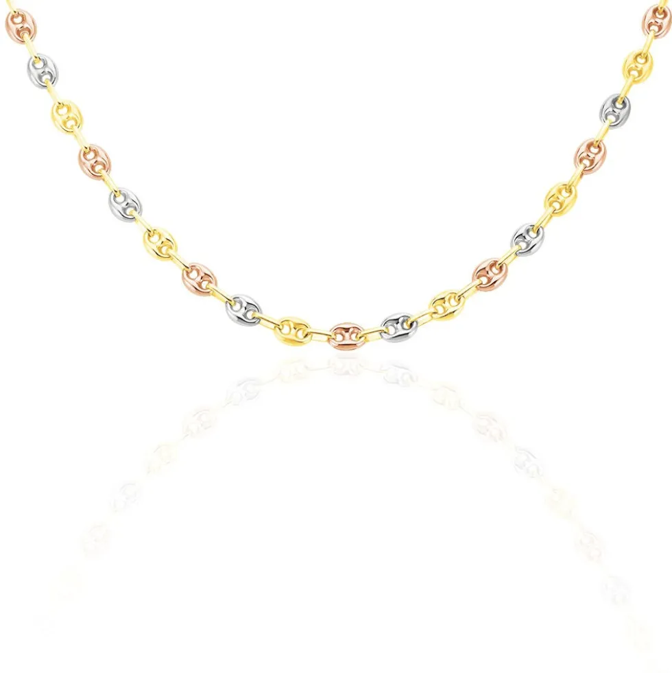 Collier Dami Maille Grain De Cafe Or Tricolore