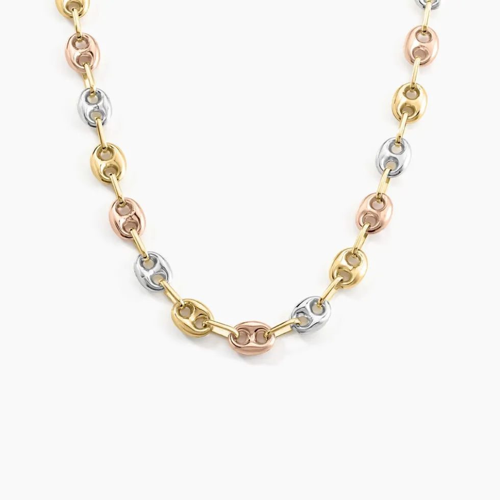 Collier Dami Maille Grain De Cafe Or Tricolore