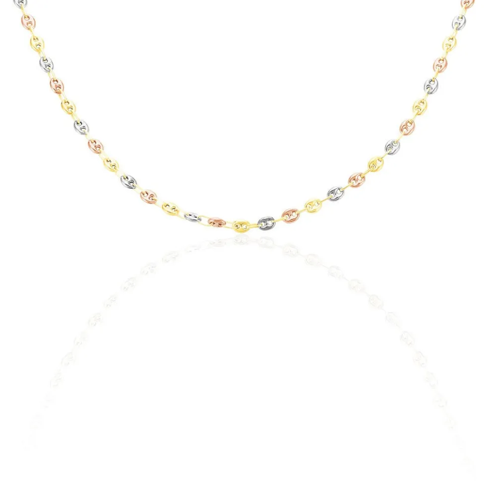 Collier Dami Maille Grain De Cafe Or Tricolore