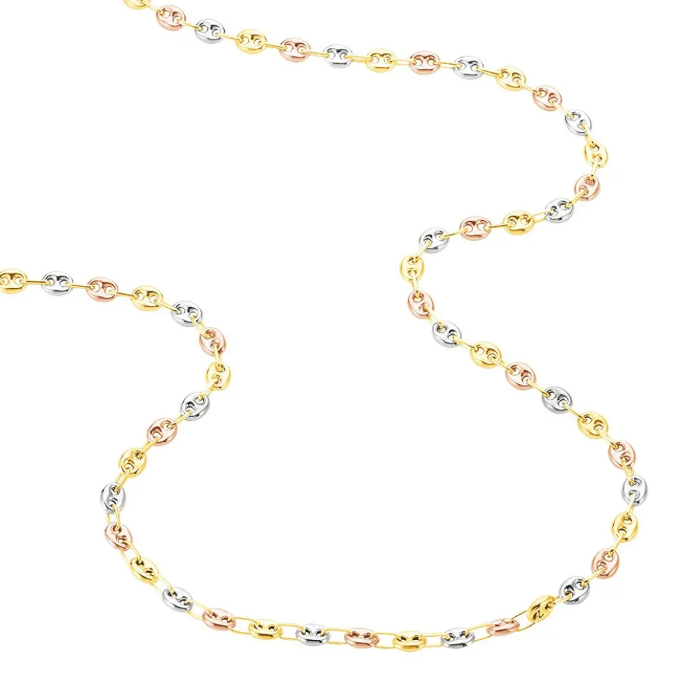 Collier Dami Maille Grain De Cafe Or Tricolore
