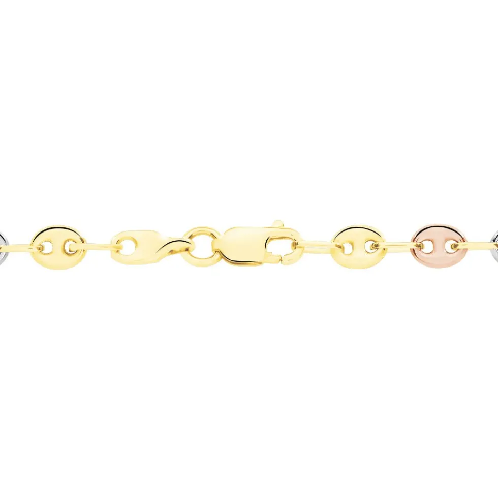 Collier Dami Maille Grain De Cafe Or Tricolore