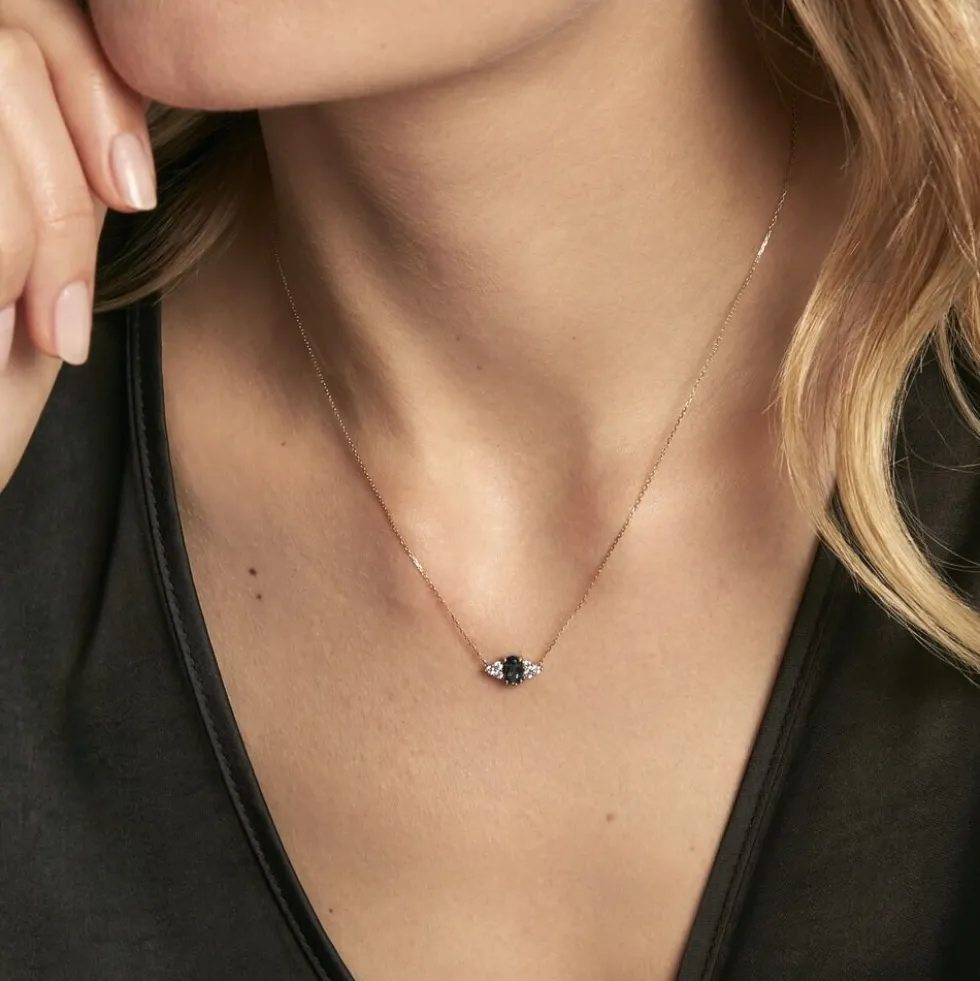 Collier Diapre Or Jaune Topaze Oxyde De Zirconium