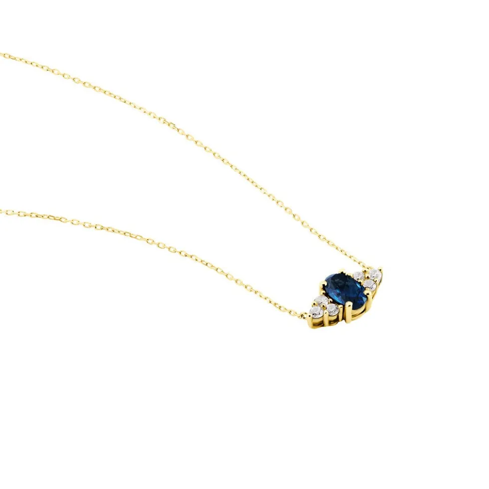Collier Diapre Or Jaune Topaze Oxyde De Zirconium