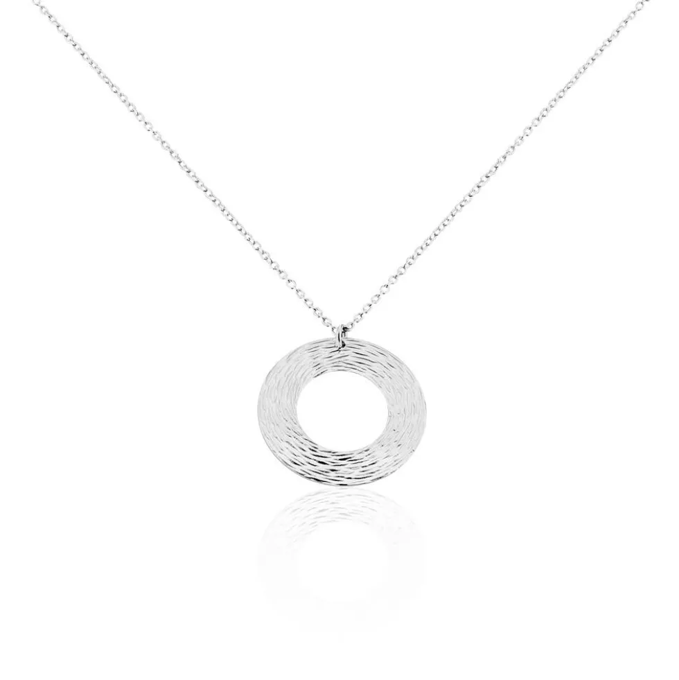 Collier Doga Argent Blanc