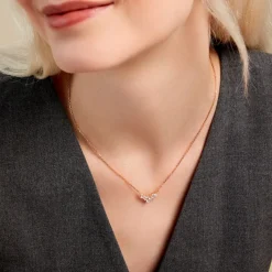 Collier Doline Plaqué Or Doré Oxyde De Zirconium