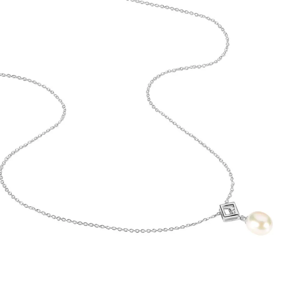 Collier Drusilla Argent Blanc Perle De Culture Et Oxyde De Zirconium