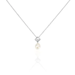 Collier Drusilla Argent Blanc Perle De Culture Et Oxyde De Zirconium