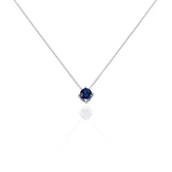 Collier Dwight Argent Blanc Oxyde De Zirconium Bleu